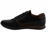 Australian Footwear BROWNING Leather H-Width Trainers Black Brown Navy