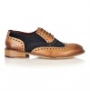 London Brogues Gatsby Tan Leather/Navy Suede