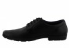 POD Alec Black Plain Lace-Up Leather Shoes