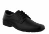 POD Alec Black Plain Lace-Up Leather Shoes