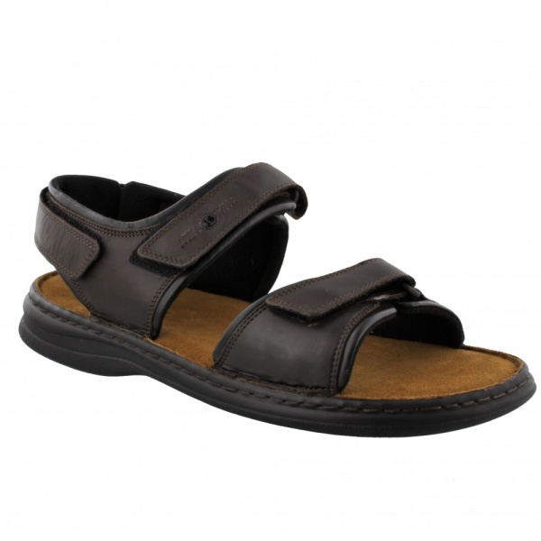 Josef Seibel Rafe Sandal Dark Brown and Black