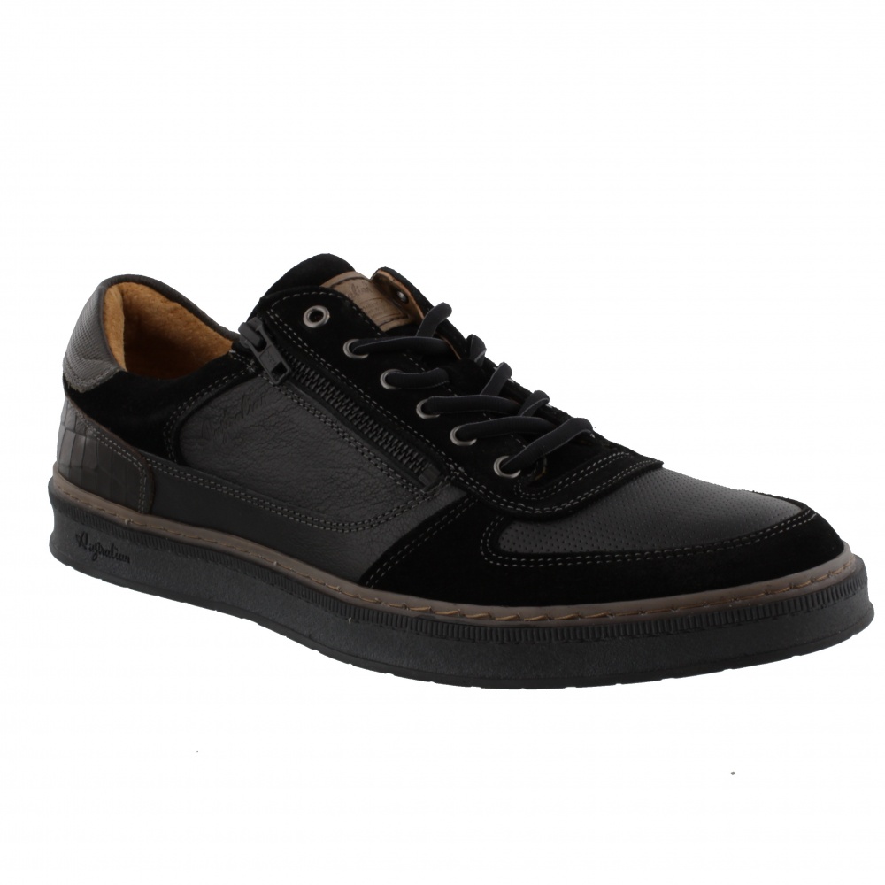 Australian Footwear Winchester Leather Black Combi - Bigfootshoes