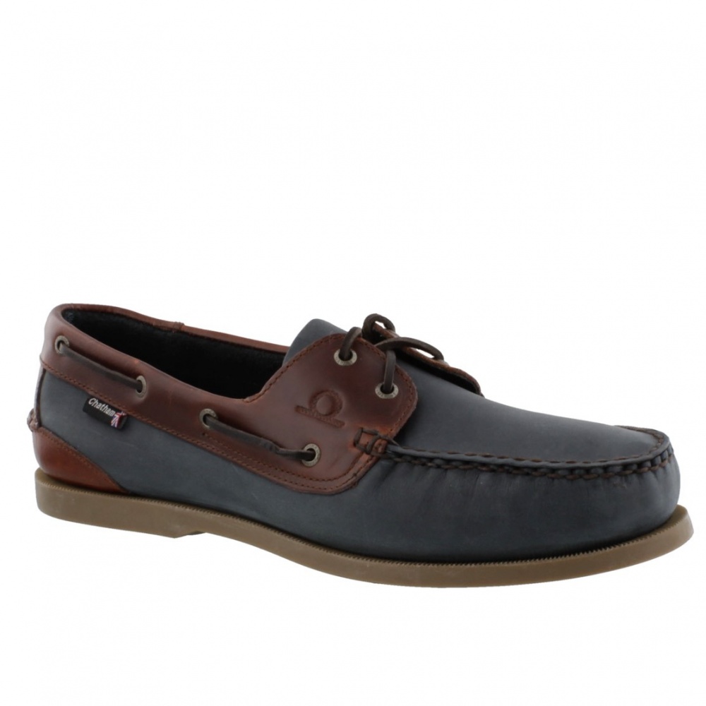 Chatham Bermuda II G2 Leather Boat Shoes, Navy/Seahorse