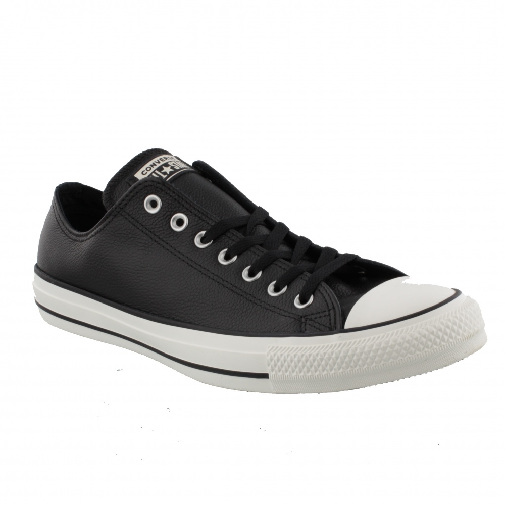 converse ox leather black