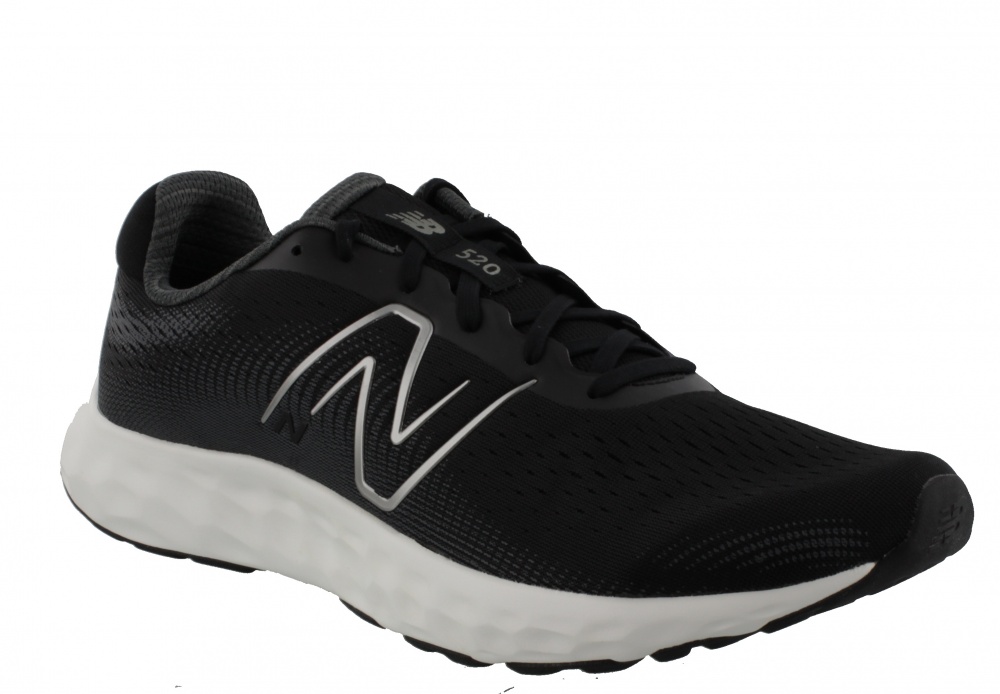 New Balance Men's 520v8 Running Shoe Black with White - Bigfootshoes