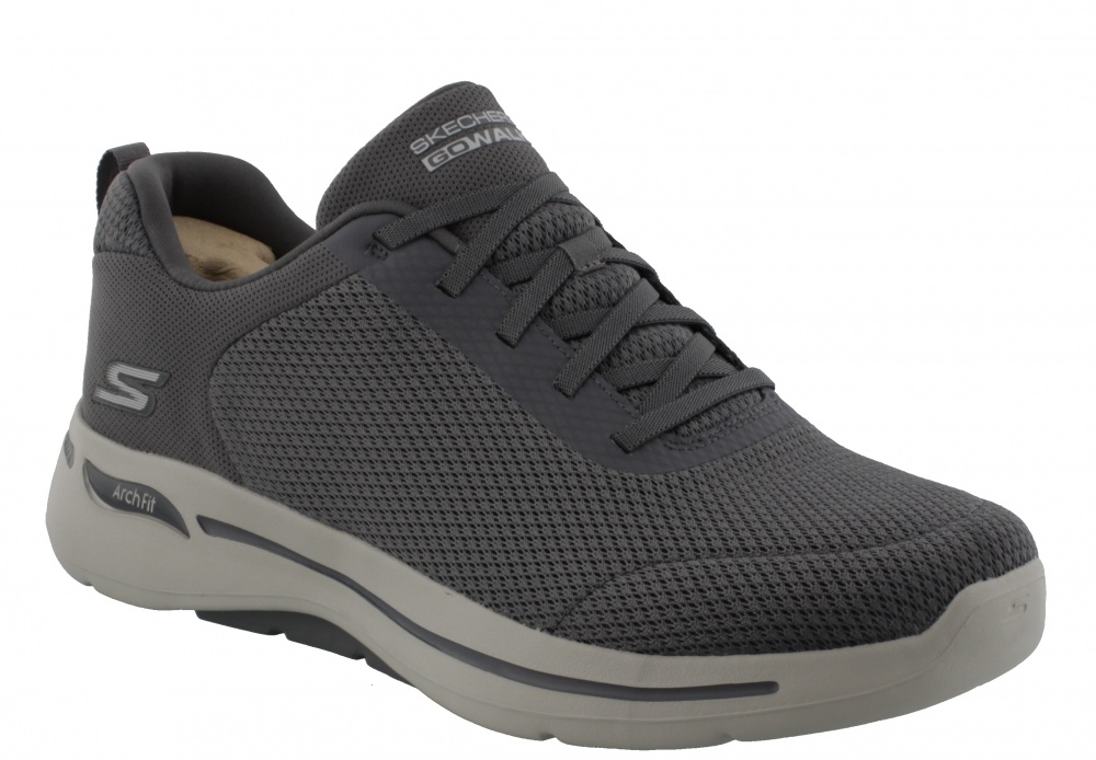 Skechers Go Walk Arch Fit Classic Trainers Charcoal Grey 216135 CHAR at ...
