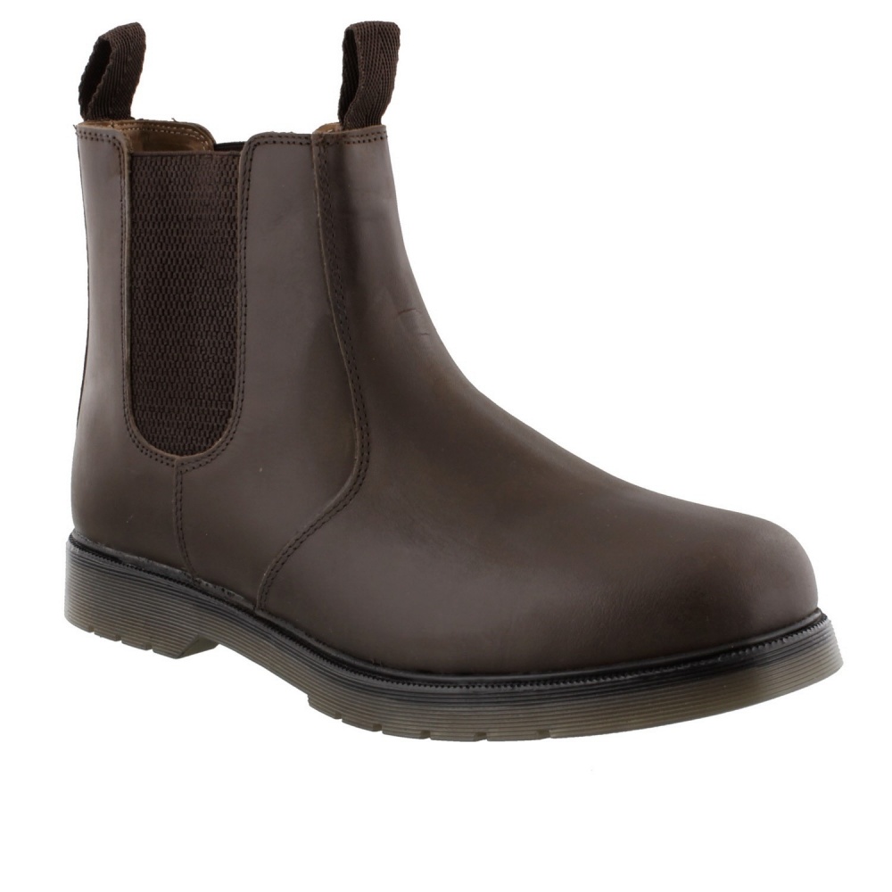 Amblers Chelmsford Dealer Boot brown at Big foot shoes Leather pull-on ...