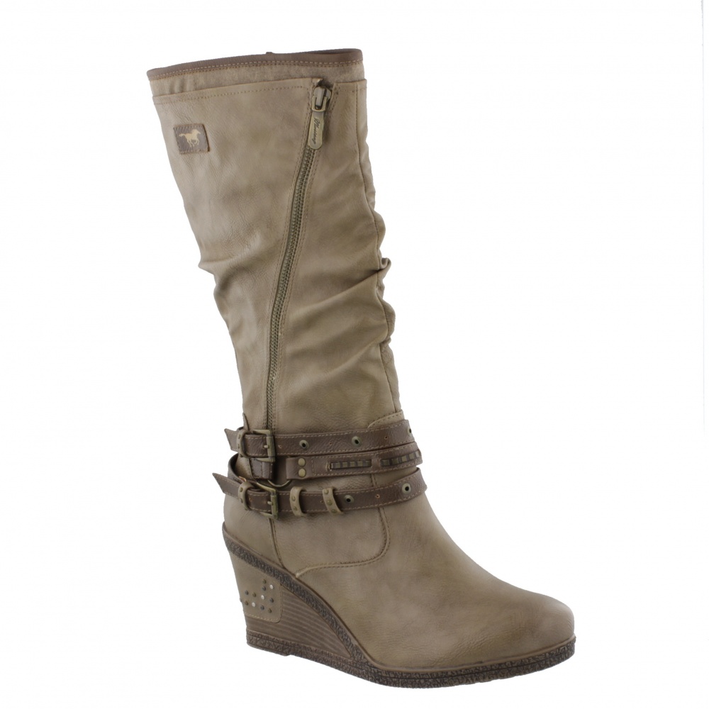 mustang wedge boots